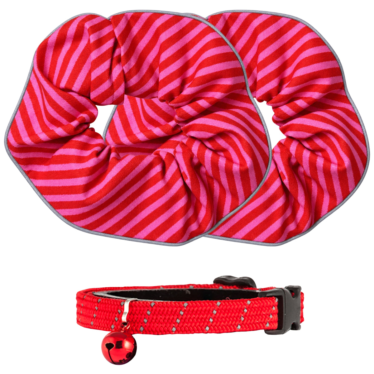 2-Pack Birdsbesafe Candy Cane Regular & Long-Haired Covers + 1 Breakaway Cat Collar