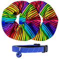 Load image into Gallery viewer, 2-Pack Birdsbesafe Cosmic Stripes Regular & Long-Haired Covers + 1 Breakaway Cat Collar
