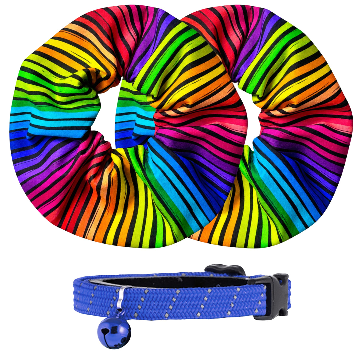 2-Pack Birdsbesafe Cosmic Stripes Regular & Long-Haired Covers + 1 Breakaway Cat Collar