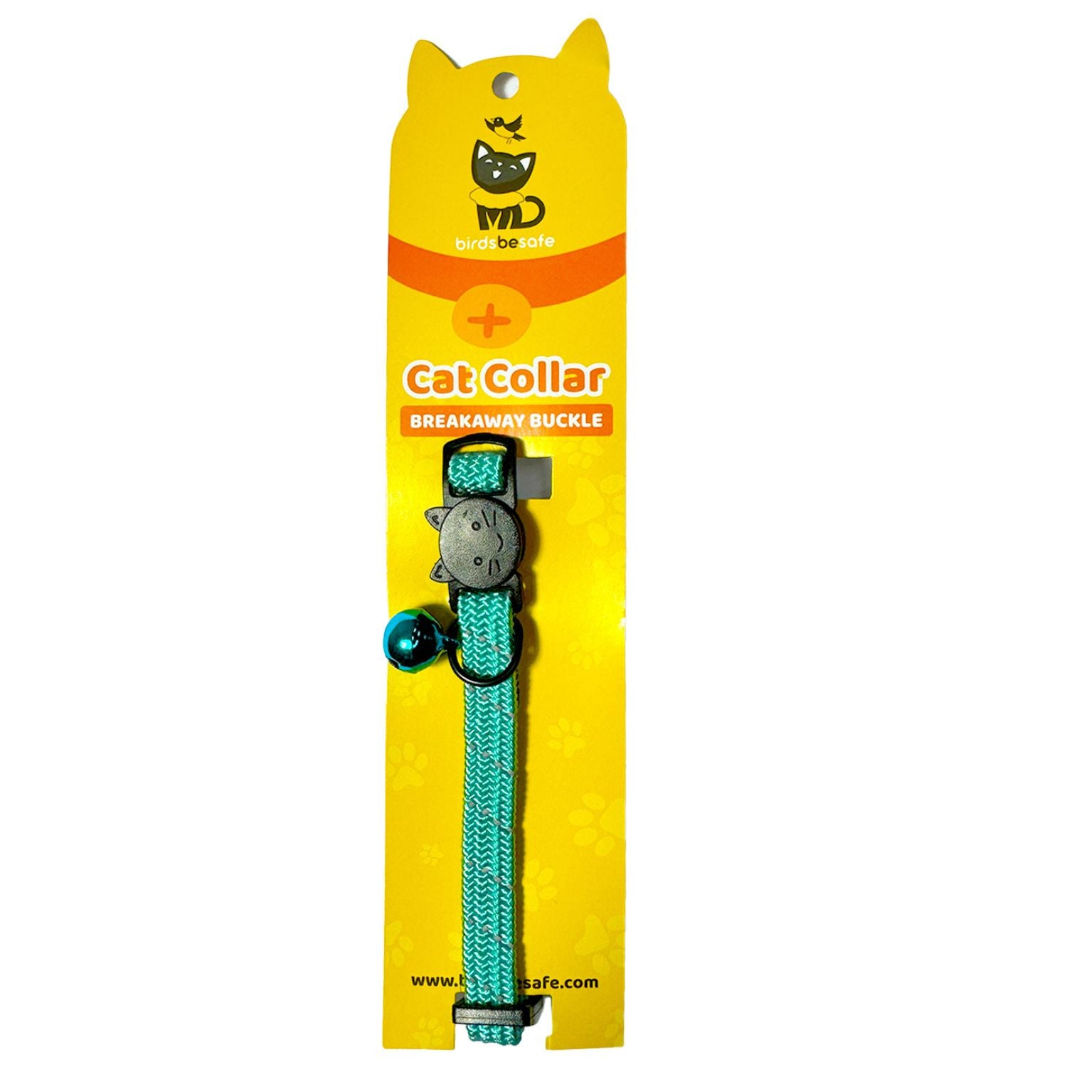 BirdsBeSafe Full Stretch Breakaway Cat Collar + Bell | Reflective
