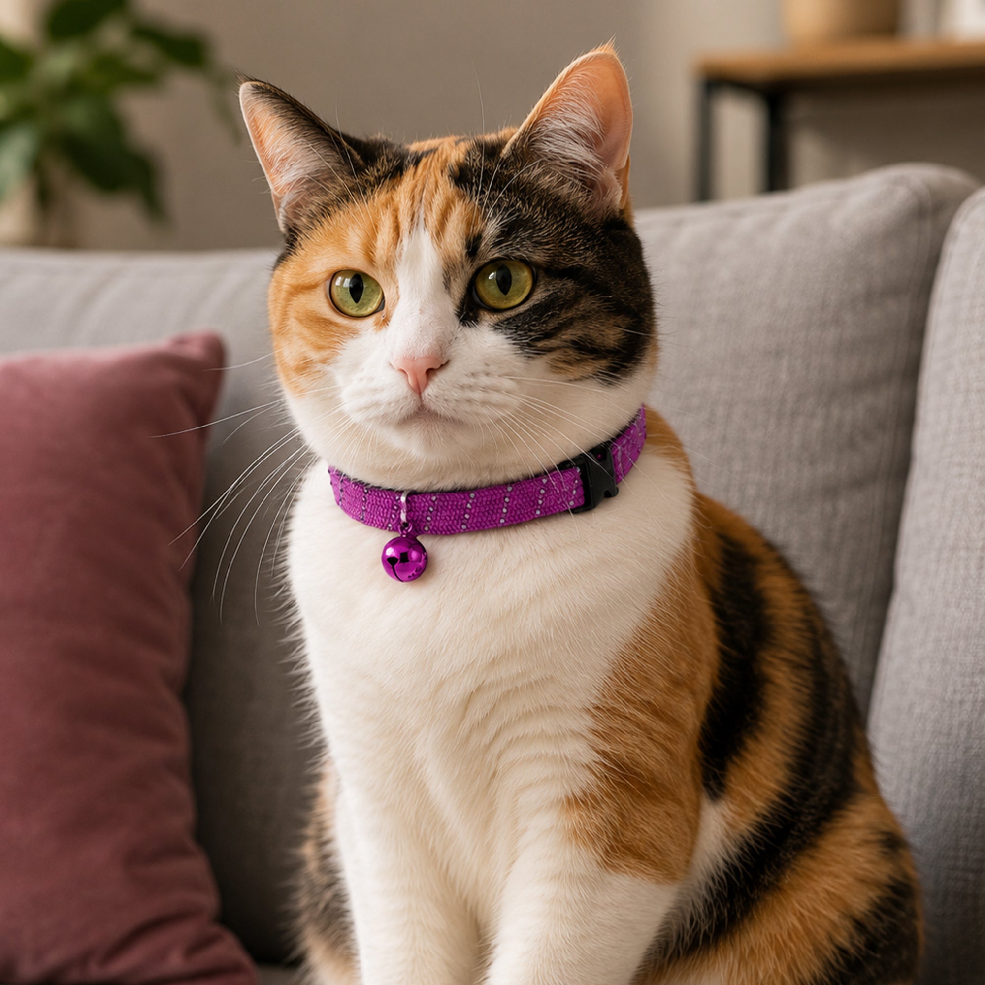 BirdsBeSafe Full Stretch Breakaway Cat Collar + Bell | Reflective