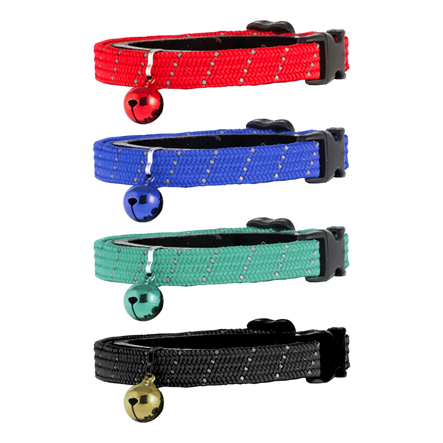 BirdsBeSafe Full Stretch Breakaway Cat Collar + Bell | Reflective