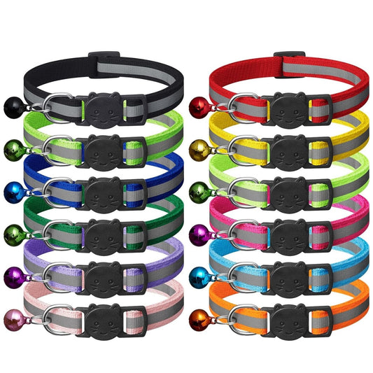 Nylon Breakaway Cat Collar + Bell | Reflective