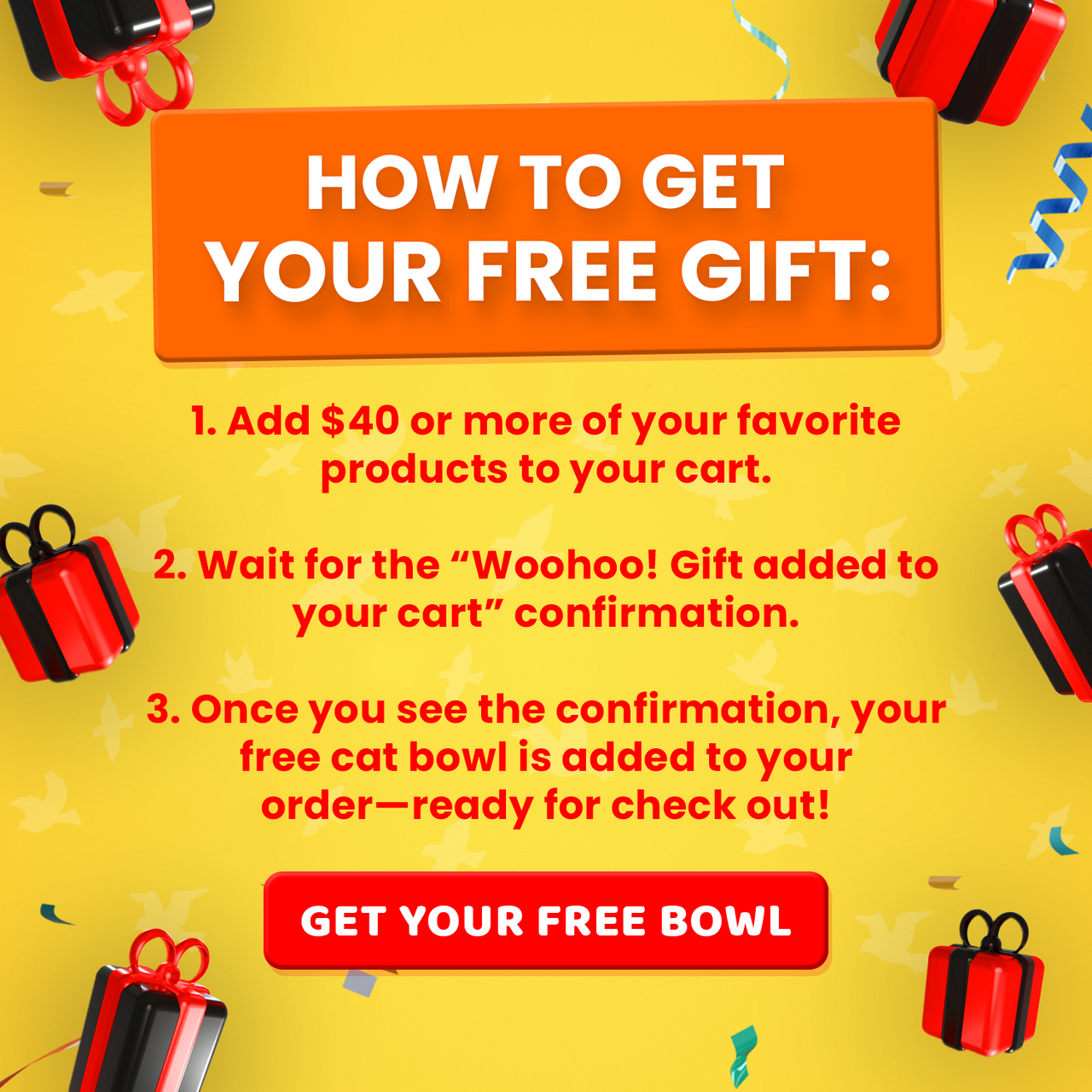Steps to claim free gift during Black Friday and Cyber Monday Sale