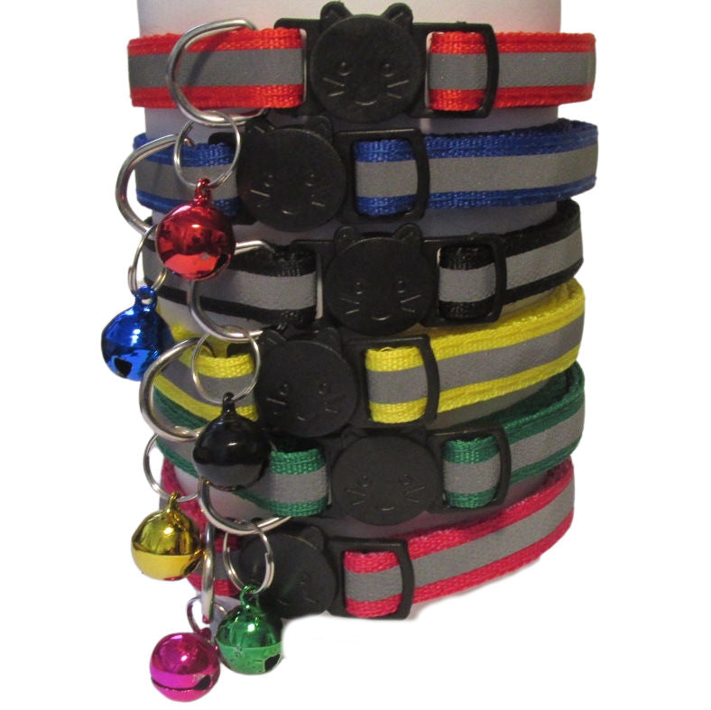 Cat Collars with reflective trim and a bell 
